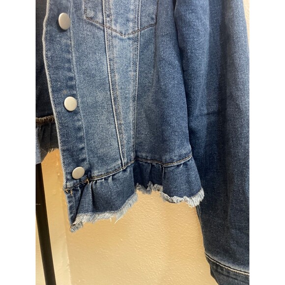 Baccini Denim Jean Jacket Long Sleeve Button Down Women Sz Small Blue - Picture 2 of 6